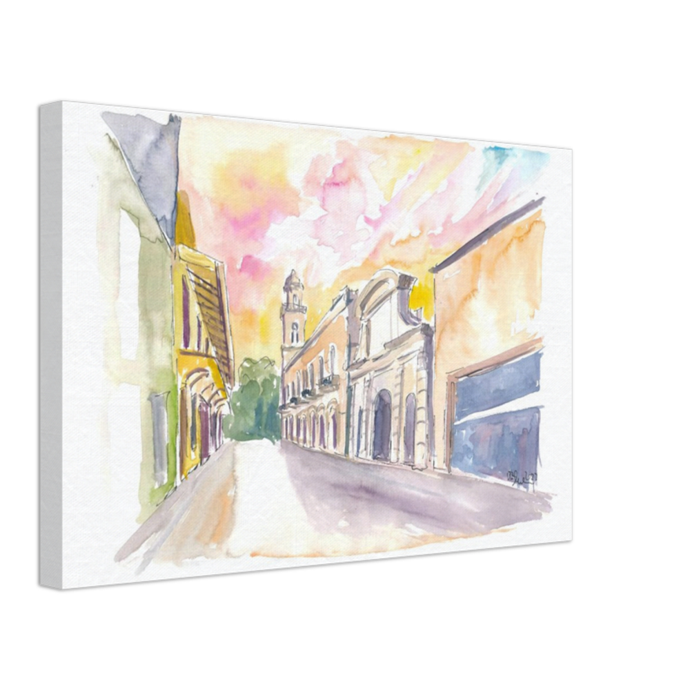 Santo Domingo Watercolor Street Scene Calle el Conde