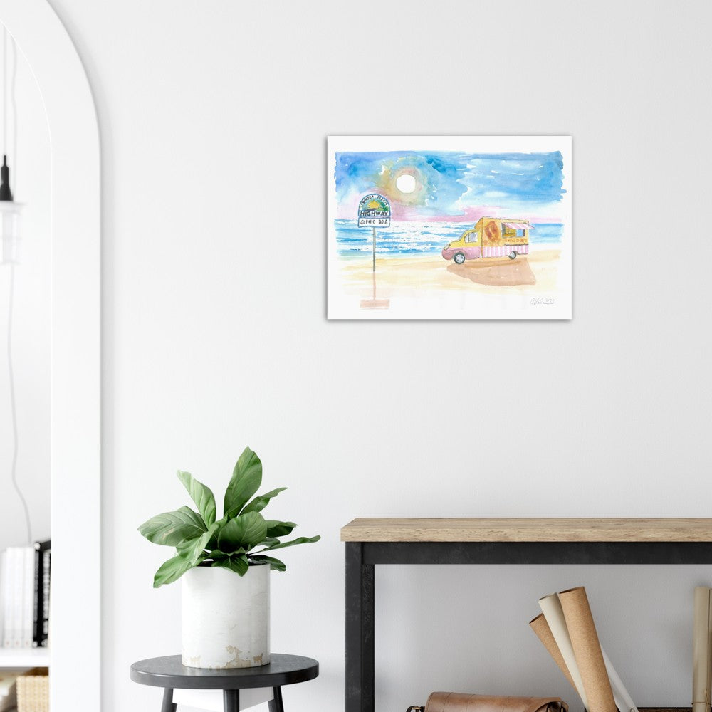 Food Truck on a Beach on 30A Florida Panhandle - Limited Edition Fine Art Print - Original Painting available