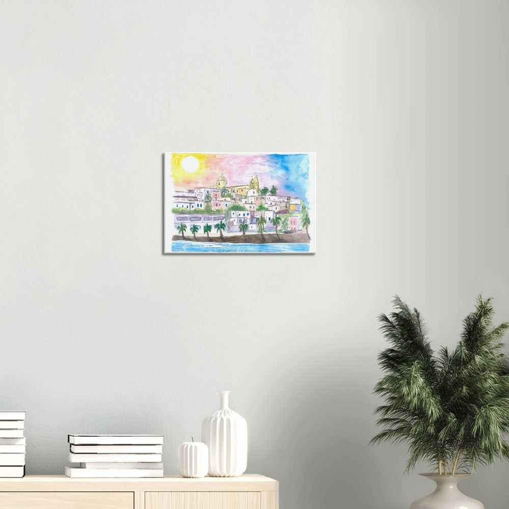 Sunlight over Stromboli Aeolian Islands Italy - Limited Edition Fine Art Print - Original Painting available