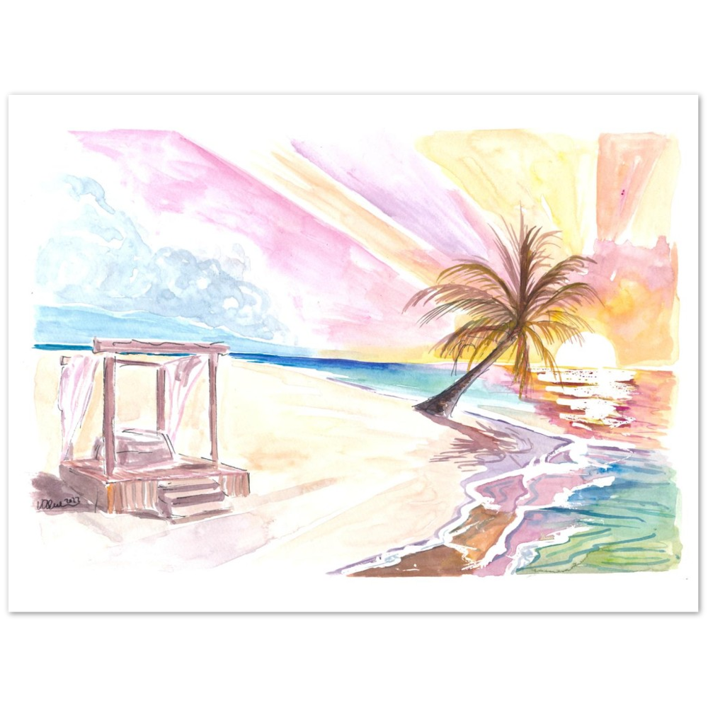 Welcoming Caribbean Colorful Beach Chairs waiting for Sundown
