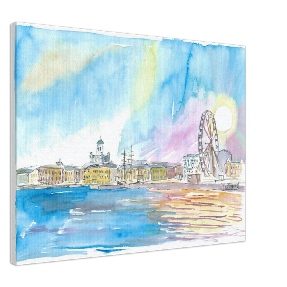 Helsinki Finland Waterfront with Cathedral and Harbour