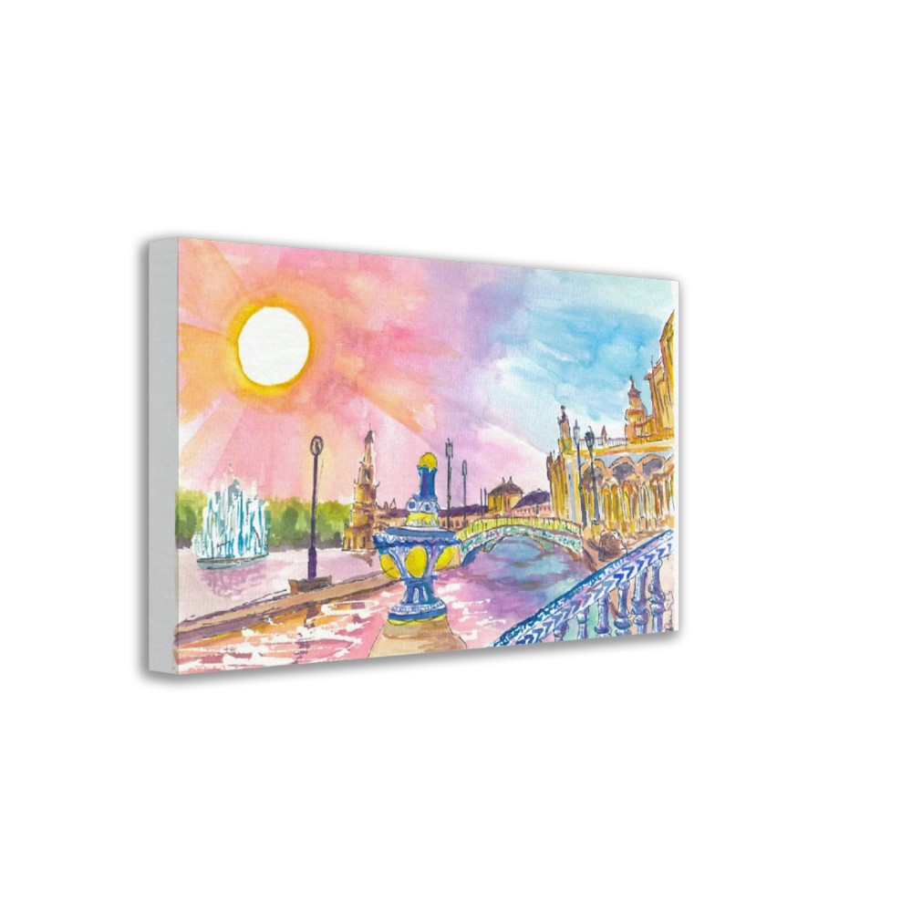 Seville Spain Unforgettable Moments at Plaza de Espana - Limited Edition Fine Art Print - Original Painting available