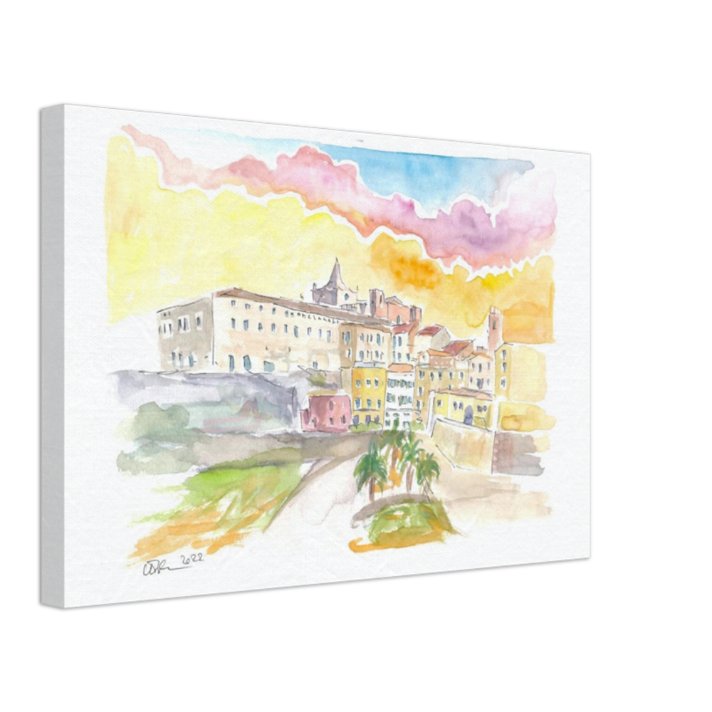Mediterranean Mahon Menorca Cityscape at Sunset