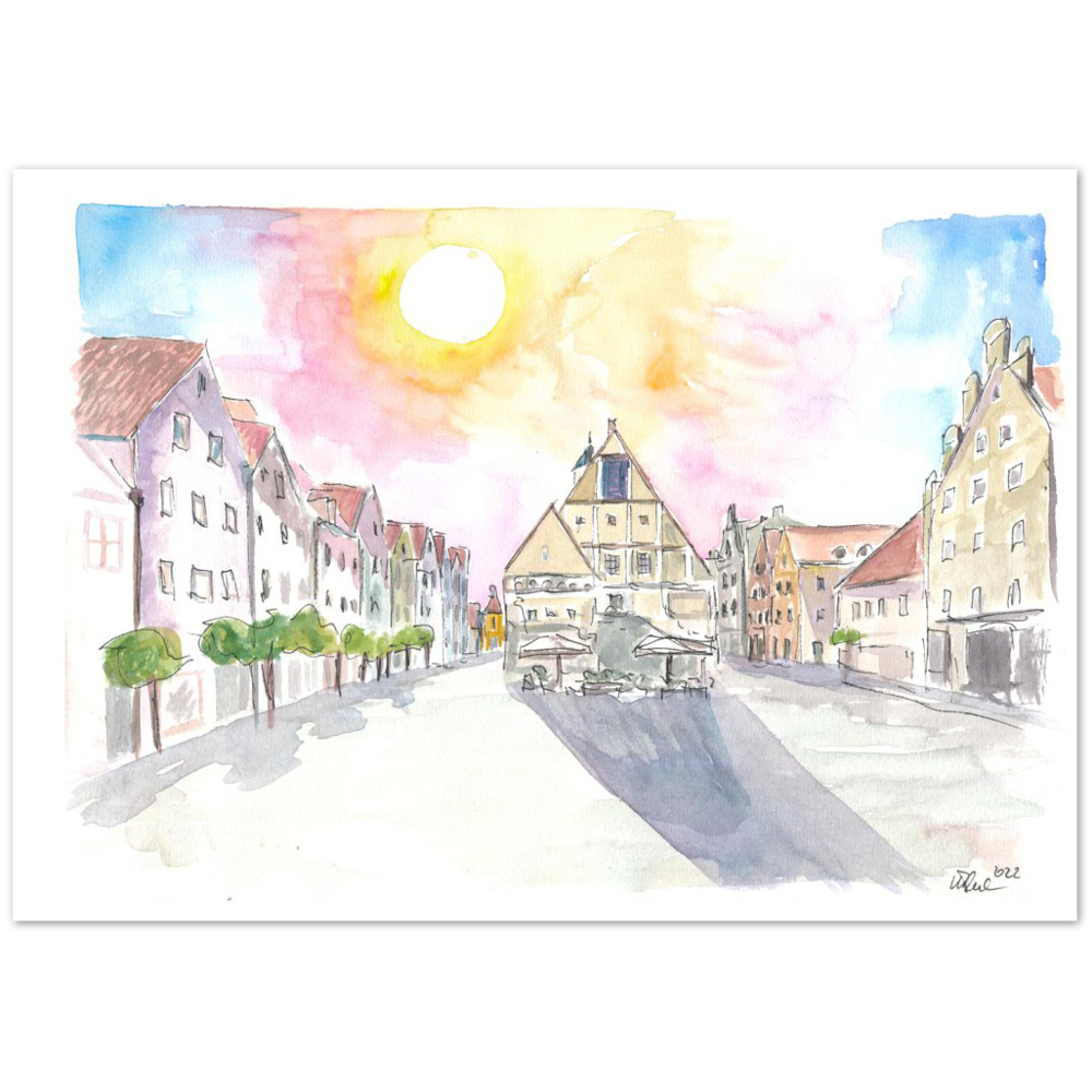 Weiden Old Town Square with City Hall in Upper Palatinate