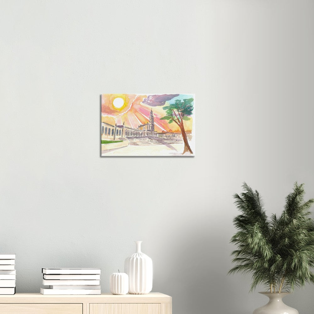 Sunset over Sanctuary of Our Lady of the Rosary of Fátima - Limited Edition Fine Art Print - Original Painting available