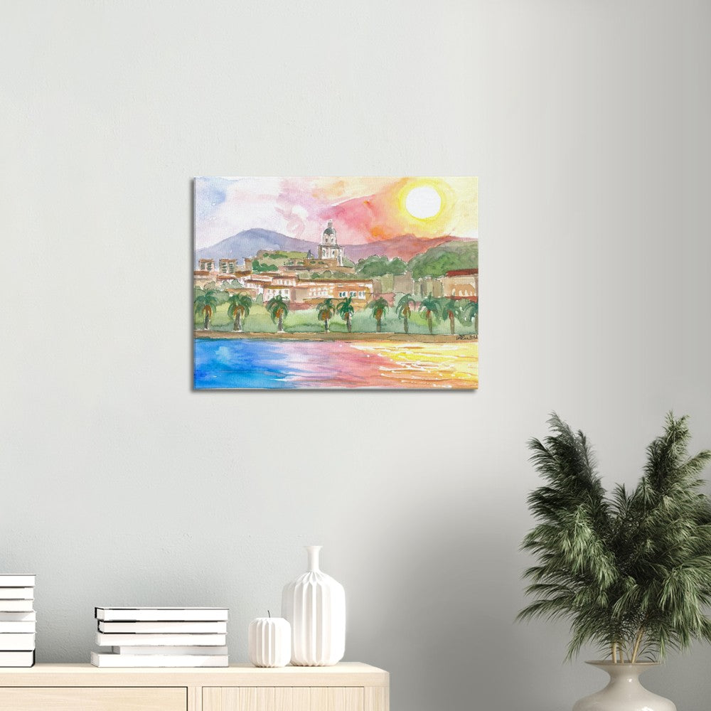 Messina Sicily City View from Mediterranean Sea - Limited Edition Fine Art Print - Original Painting available