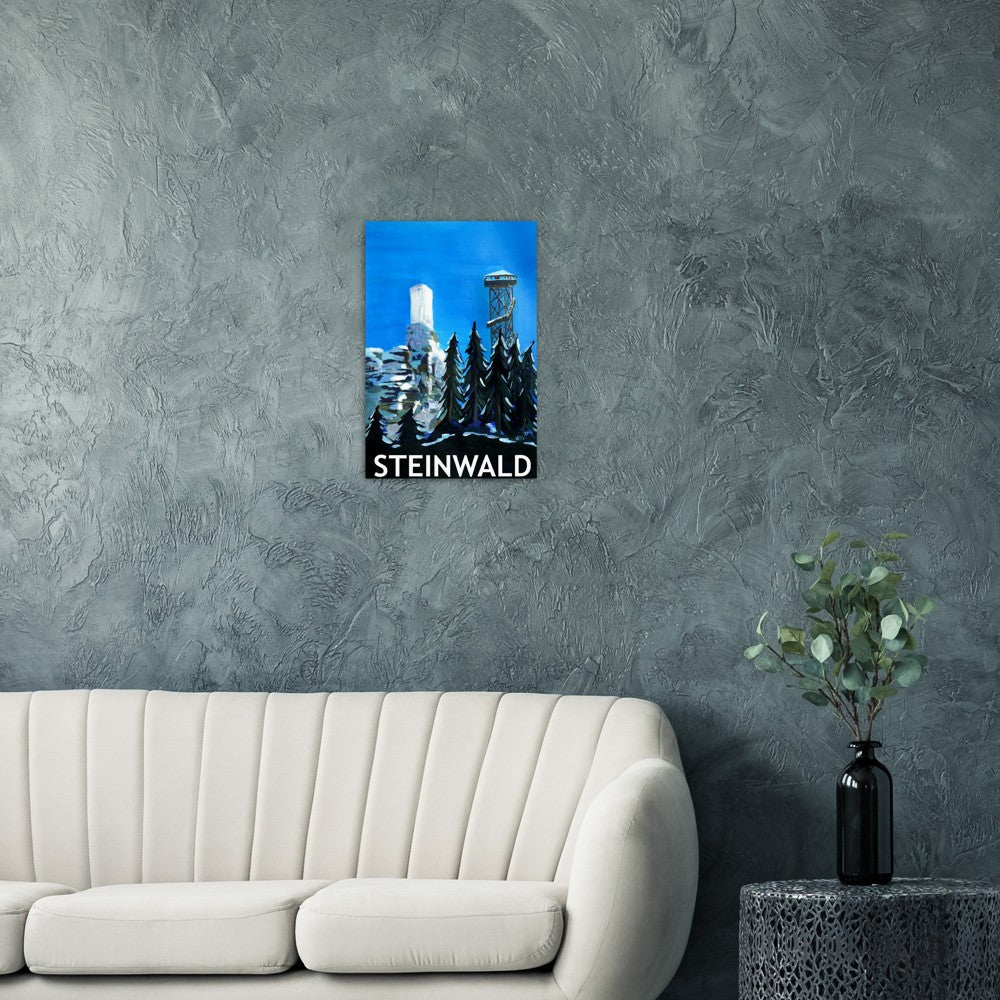 Steinwald Retro Poster - Stonewood Upper Palatinate Tower with Weissenstein Castle Ruins - Retro Poster Fine Art Print