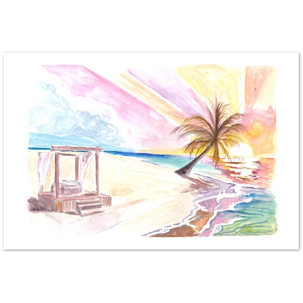Welcoming Caribbean Colorful Beach Chairs waiting for Sundown