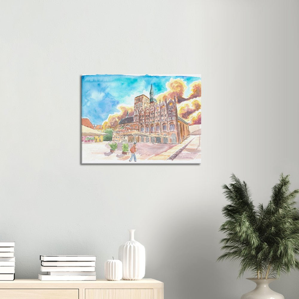 The Gothic City Hall in Stralsund Germany - Limited Edition Fine Art Print - Original Painting available