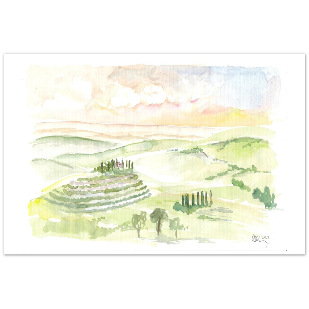 Italian Landscape in Tuscany near d'Orcia