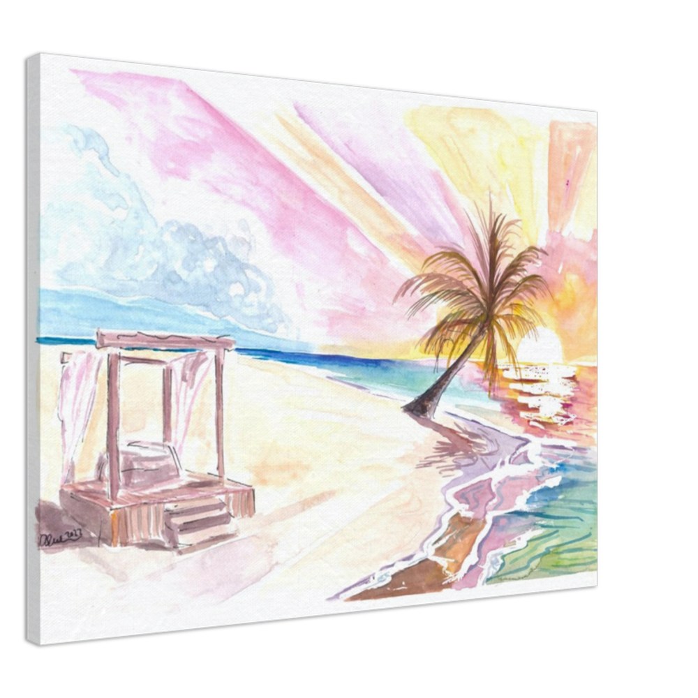 Welcoming Caribbean Colorful Beach Chairs waiting for Sundown