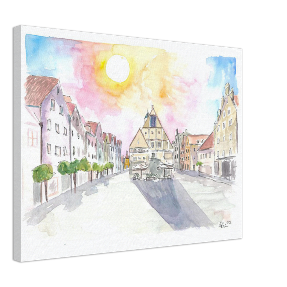 Weiden Old Town Square with City Hall in Upper Palatinate