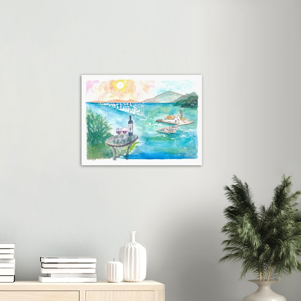 Corfu Greece Mouse Island Pontikonisi with Ionian Sea View - Limited Edition Fine Art Print -