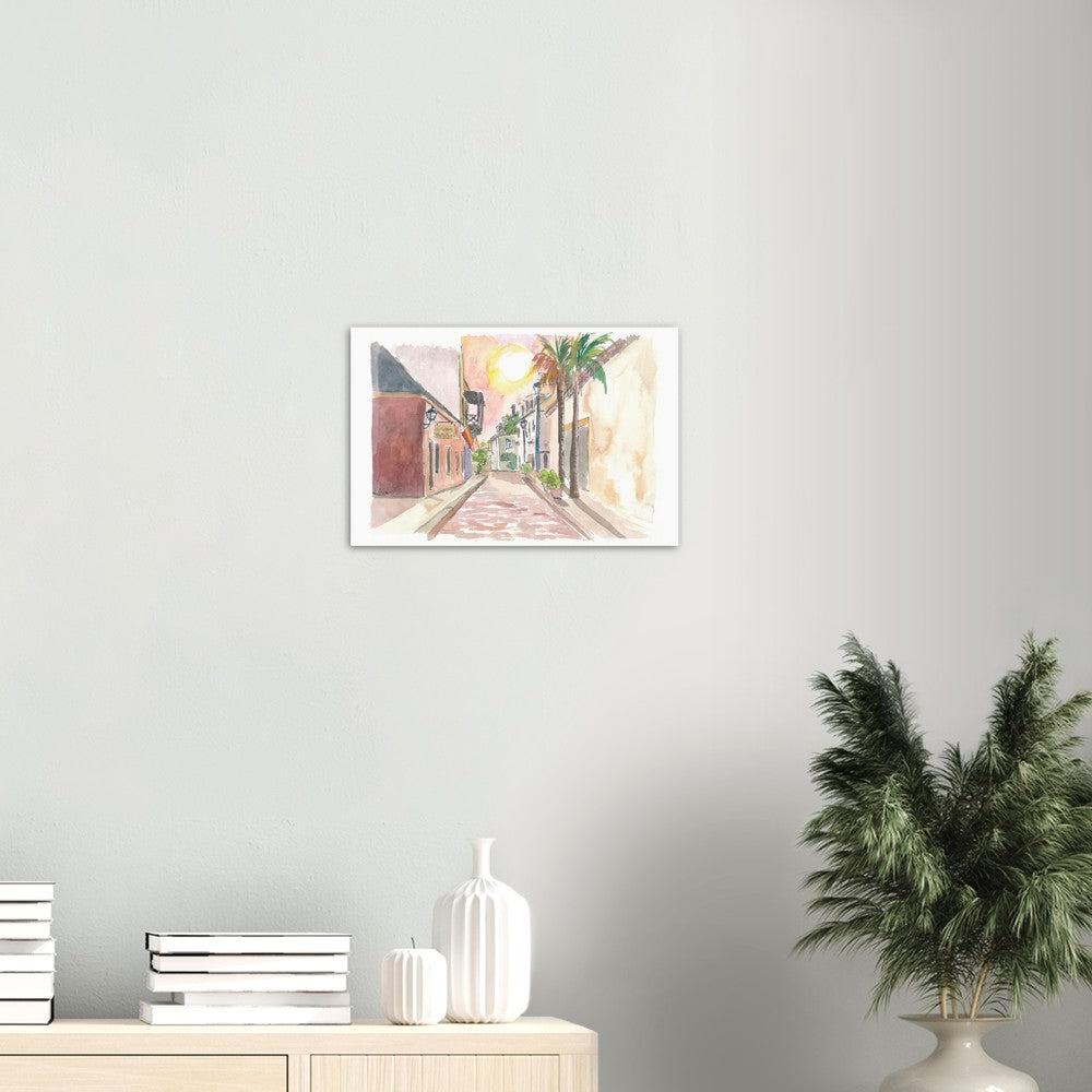 Sunny Street Scene in St. Augustine Florida USA - Limited Edition Fine Art Print - Original Painting available