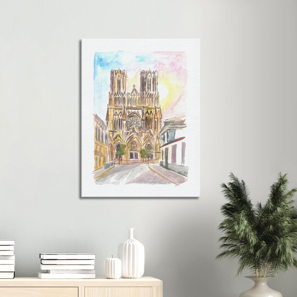 Monumental Reims Cathedral Watercolor Impressions - Limited Edition Fine Art Print -