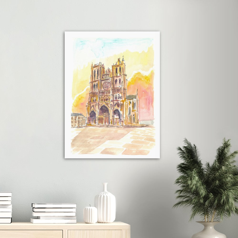 Impressive Cathedral Basilica of Our Lady of Amiens - Limited Edition Fine Art Print - Original Painting available