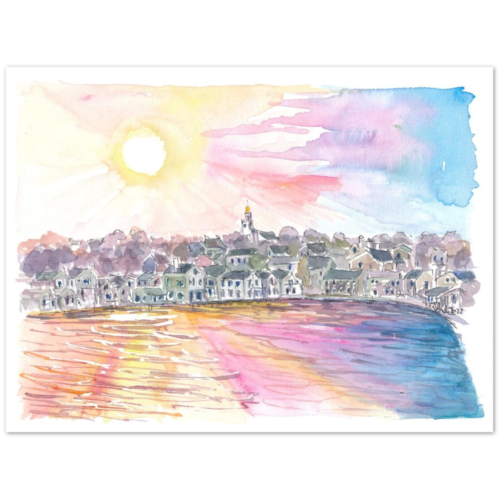Nantucket Massachusetts Harbour Scene at Sunset