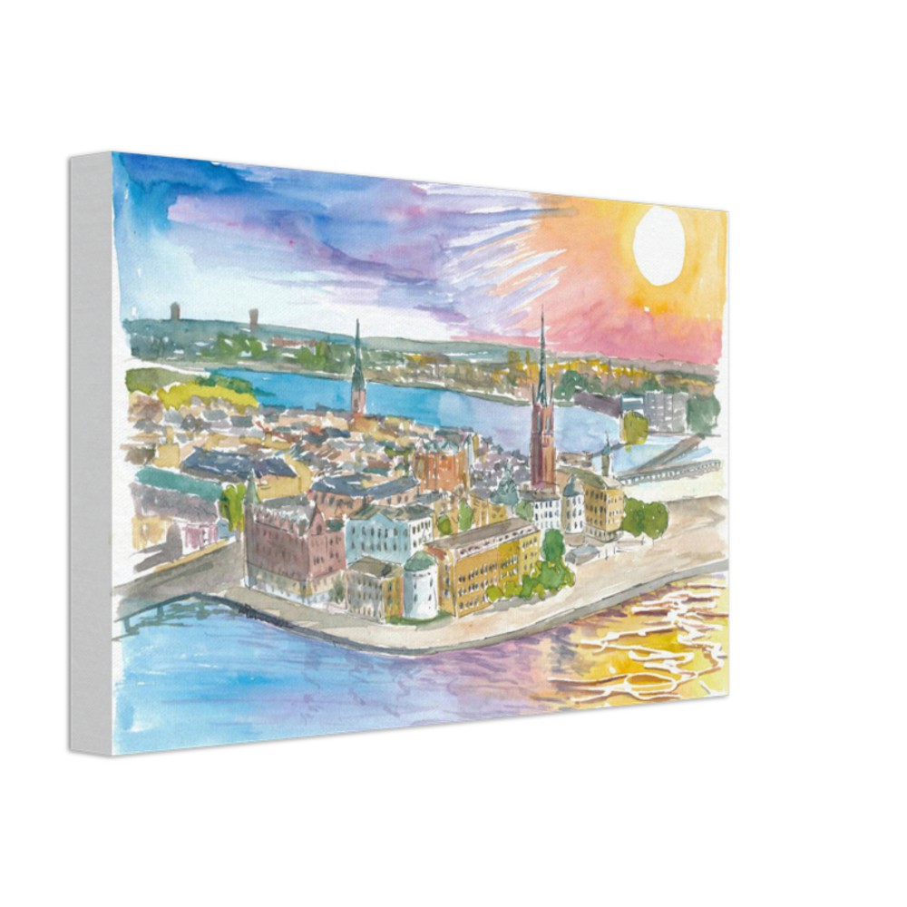 Stockholm Sweden Spectacular Sunset with Stamla Gan and Östermalm - Limited Edition Fine Art Print