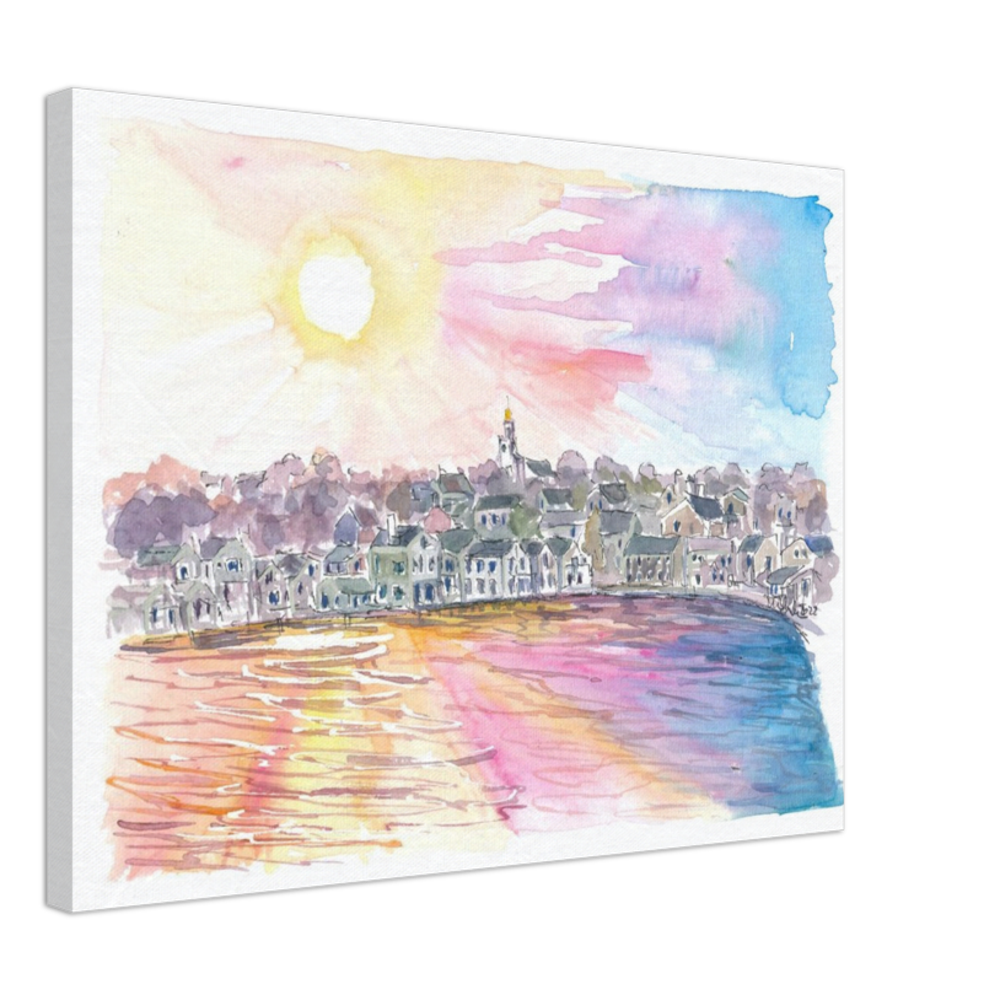 Nantucket Massachusetts Harbour Scene at Sunset