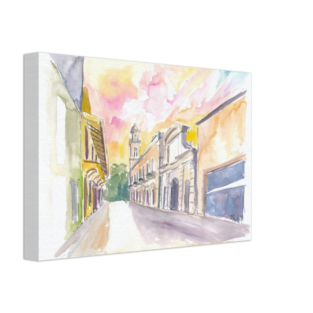 Santo Domingo Watercolor Street Scene Calle el Conde