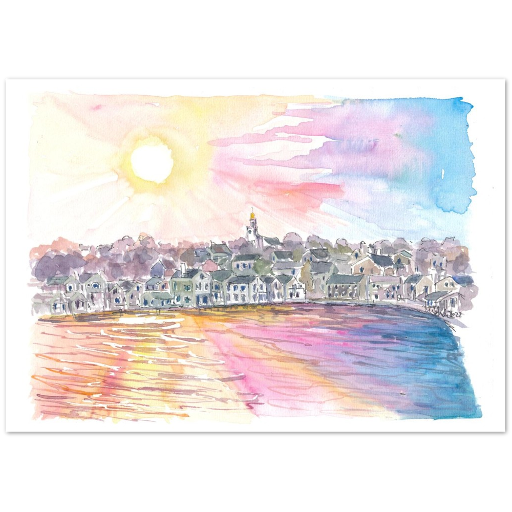 Nantucket Massachusetts Harbour Scene at Sunset