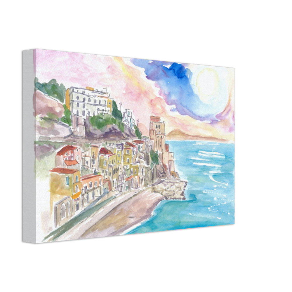 Cruising Amalfitana with View of Cetara Italy - Limited Edition Fine Art Print - Original Painting available