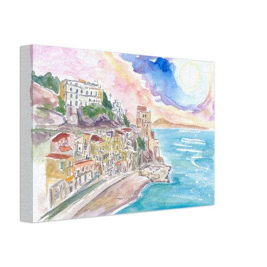 Cruising Amalfitana with View of Cetara Italy - Limited Edition Fine Art Print - Original Painting available