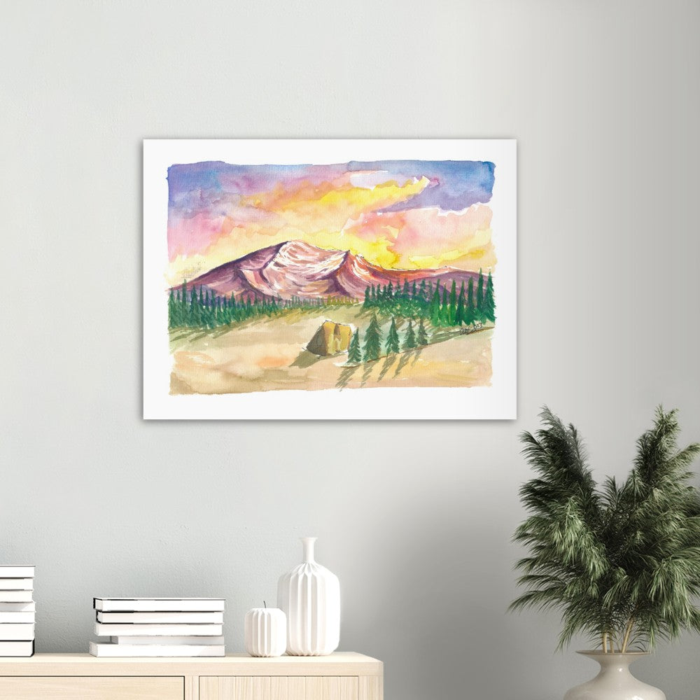 Mystic Mount Shasta in Cascades Ridge California - Limited Edition Fine Art Print - Original Painting available