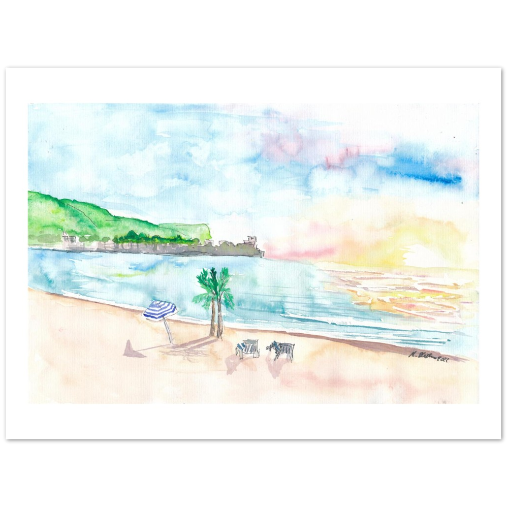 French Riviera Beach Scene near Beaulieu-sur-Mer