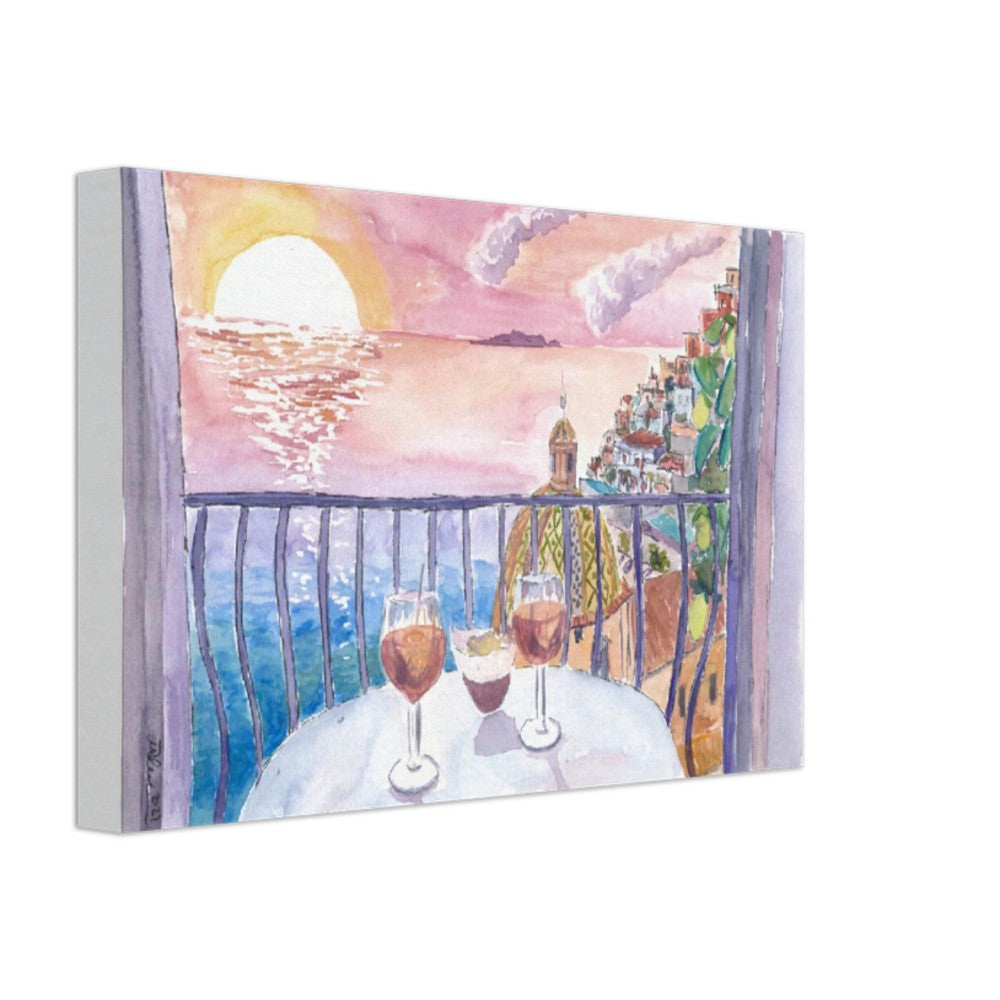 Unforgettable Incredible Amalfi Sunset View Terrace with Infinite Sea View - Limited Edition Fine Art Print - Original Painting available