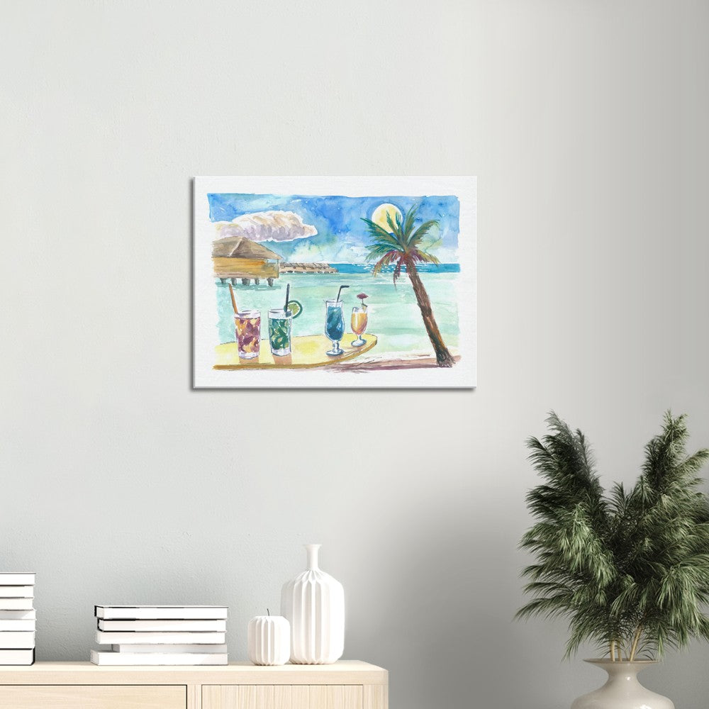 Tropical Sea with Pacific Cocktails At Marquesas Archiepelago - Limited Edition Fine Art Print - Original Painting available