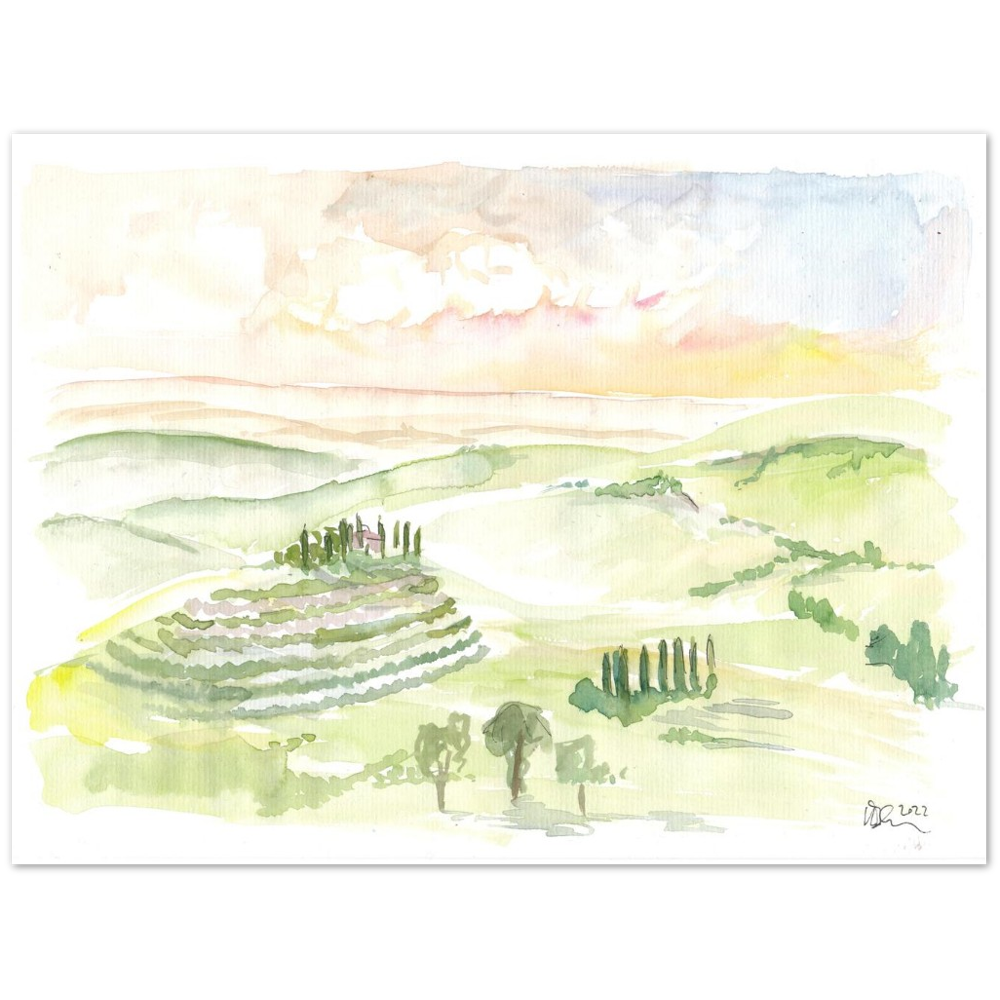 Italian Landscape in Tuscany near d'Orcia