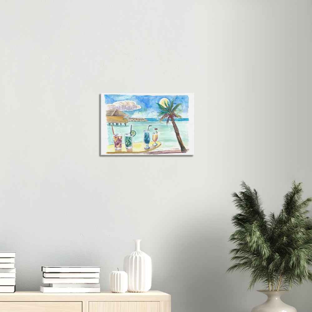 Tropical Sea with Pacific Cocktails At Marquesas Archiepelago - Limited Edition Fine Art Print - Original Painting available