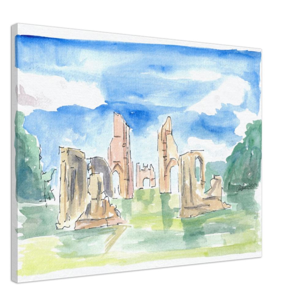Glastonbury Abbey Ruins Watercolor Impressions - Limited Edition Fine Art Print - Original Painting available
