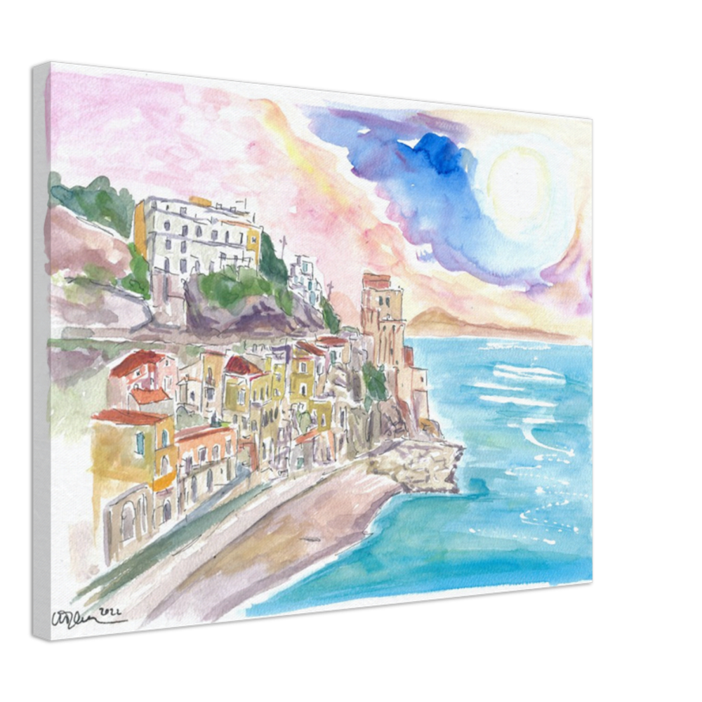 Cruising Amalfitana with View of Cetara Italy - Limited Edition Fine Art Print - Original Painting available