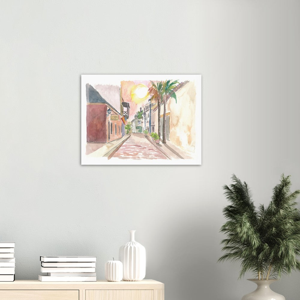 Sunny Street Scene in St. Augustine Florida USA - Limited Edition Fine Art Print - Original Painting available