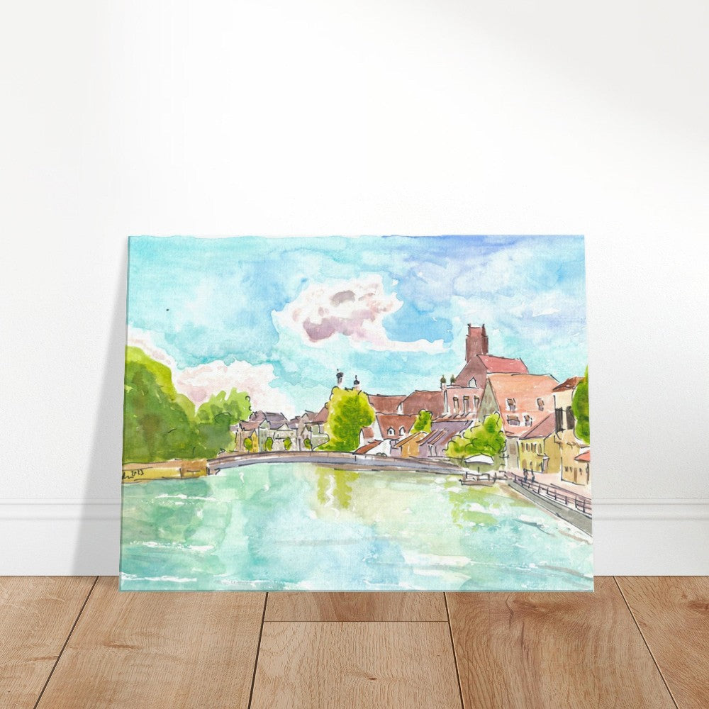 Landshut at the Isar river view from the Lände towards Hl Geist - Limited Edition Fine Art Print