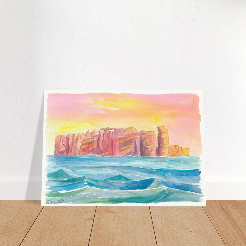 Helgoland Red Rocks Scene from North Sea - Limited Edition Fine Art Pr ...