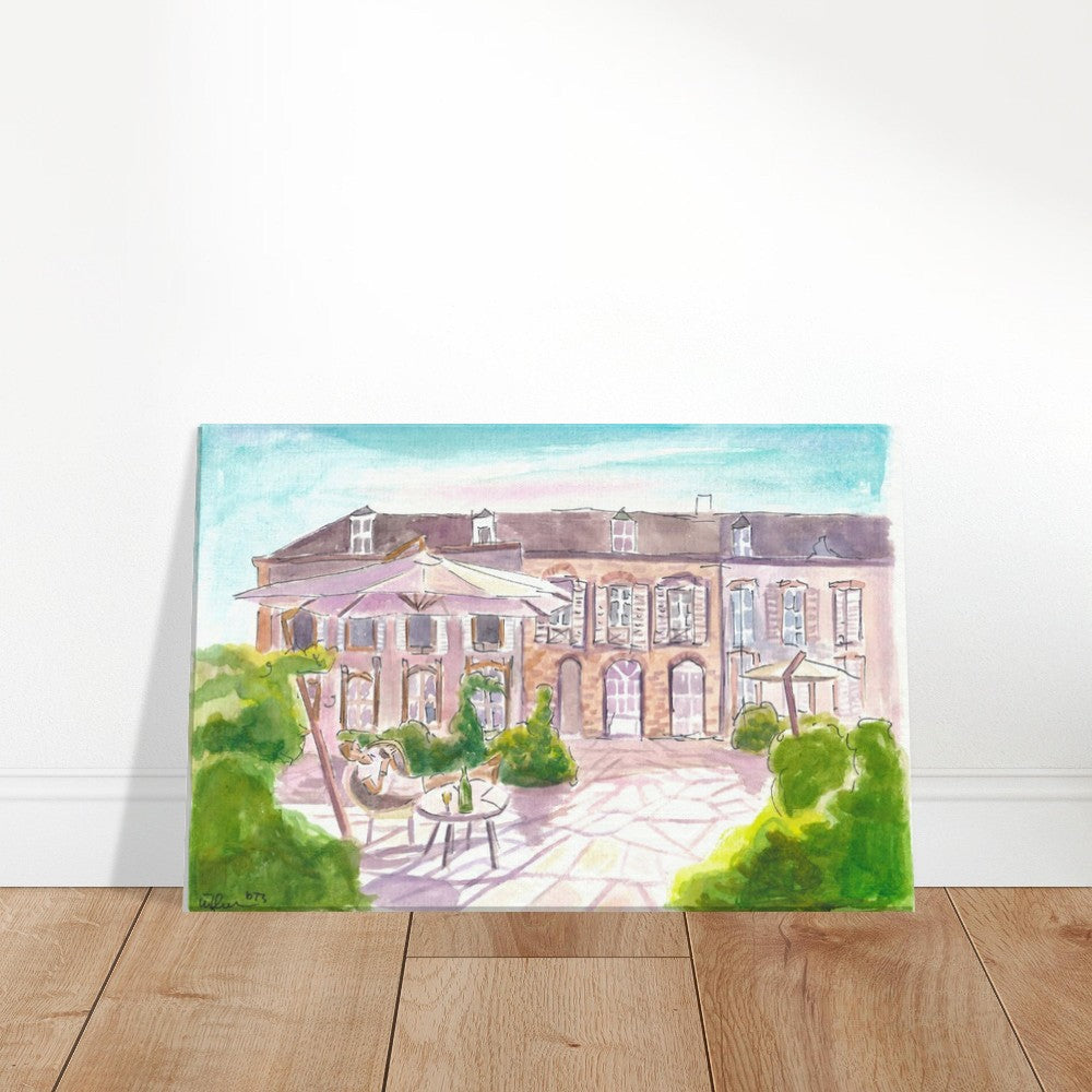 Avenue de Champagne Epernay France Relaxing and Tasting in the Sun - Limited Edition Fine Art Print - Original Painting available