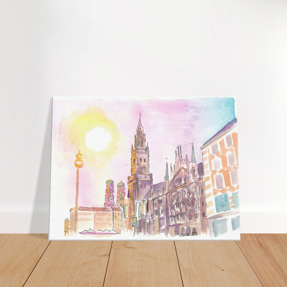 Munich City Hall and Marienplatz at Late Afternoon Dusk - Limited Edition Fine Art Print