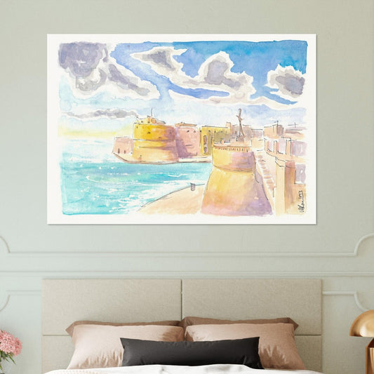 Seaview of Taranto Italy with Castello Aragonese - Limited Edition Fine Art Print - Original Painting available