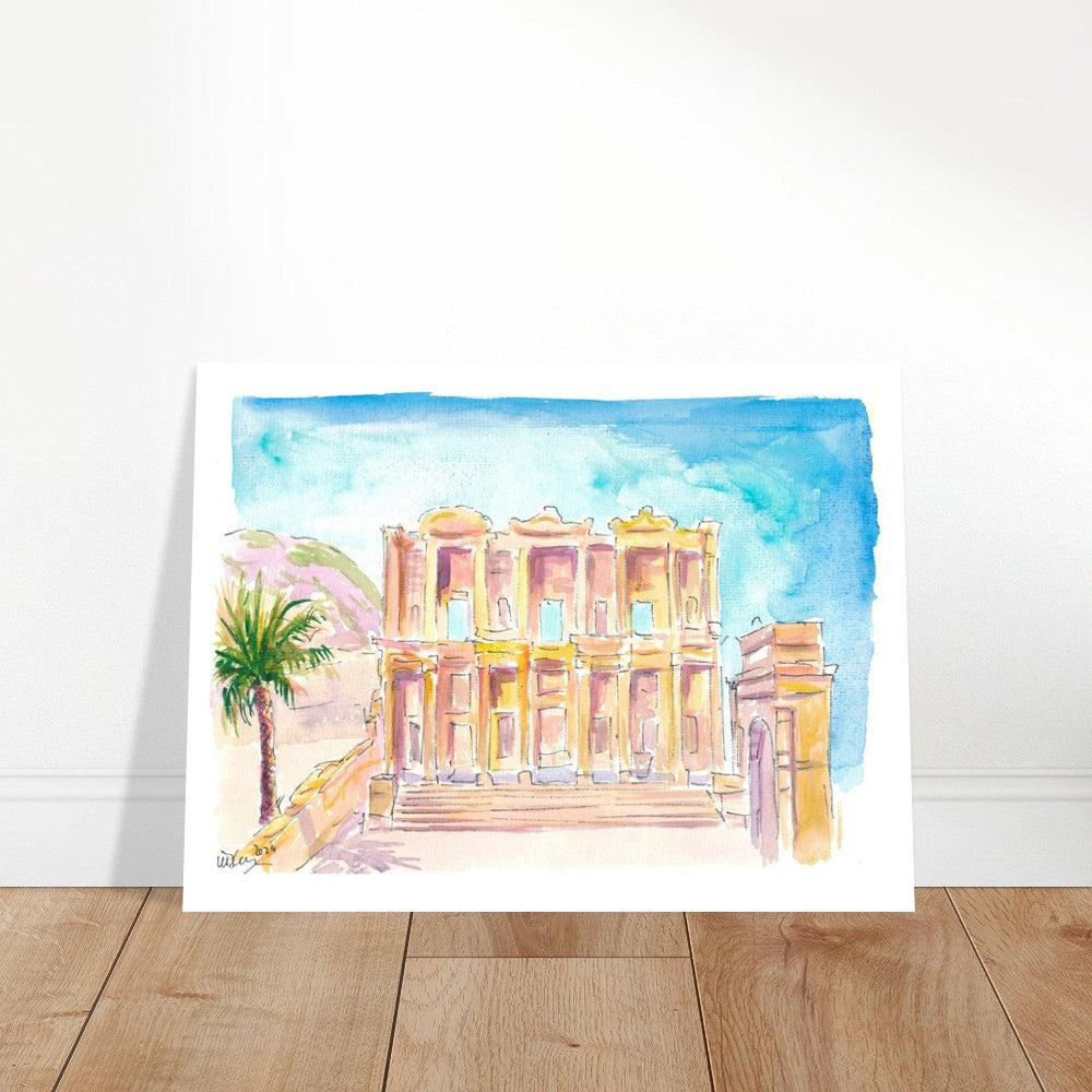 Ancient Roman Library of Celsus in Ephesus Anatolia - Limited Edition Fine Art Print - Original Painting available