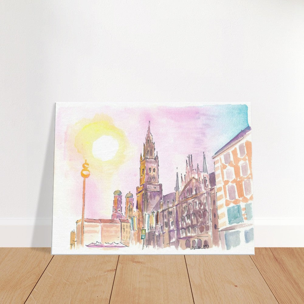 Munich City Hall and Marienplatz at Late Afternoon Dusk - Limited Edition Fine Art Print