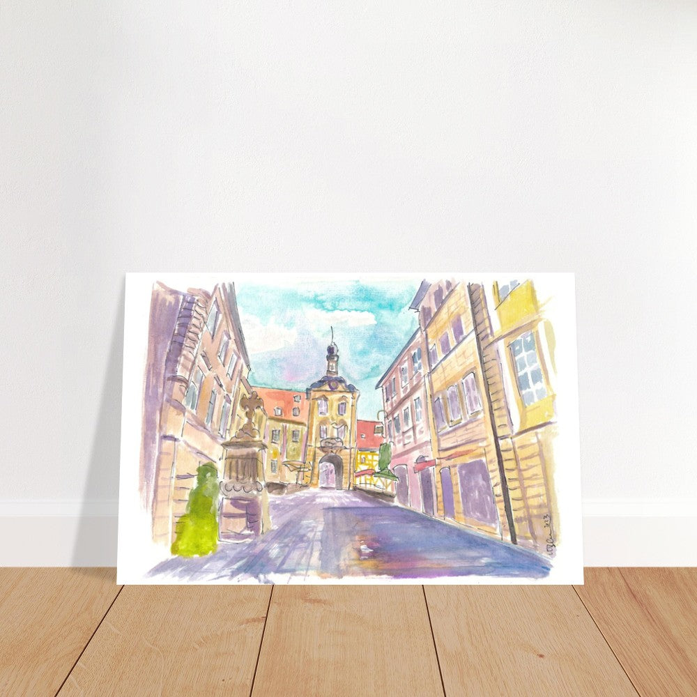 Beautiful Bamberg Old Town Hall on Bridge across Pegnitz - Limited Edition Fine Art Print - Original Painting available