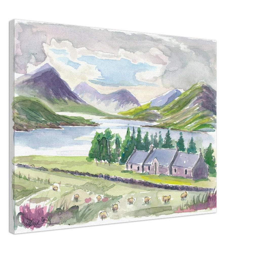 A Highland Hideaway at the Shores of Loch Torridon - Limited Edition Fine Art Print - Original Painting available
