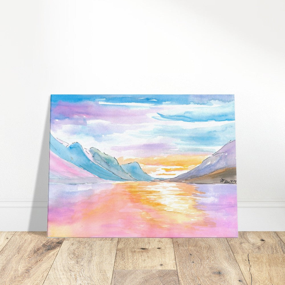 Glacier National Park View with Late Afternoon Sunlight - Limited Edition Fine Art Print - Original Painting available