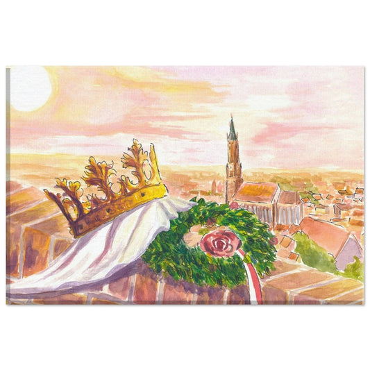 Hello and Servus Landshut with Buchskranzl and Crown of the Princess - Limited Edition Fine Art Print -