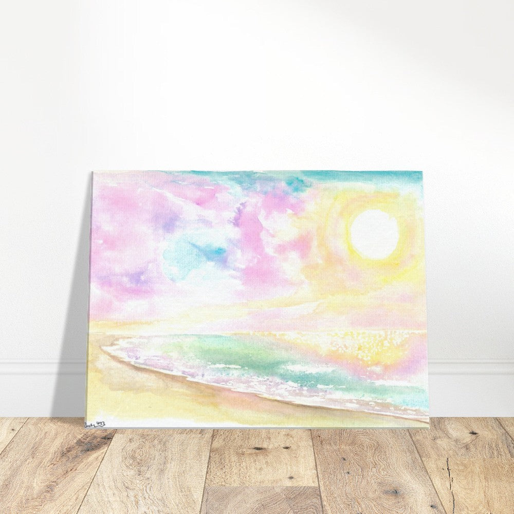 Calm Beach Morning at the Adriatic Sea in Italy - Limited Edition Fine Art Print - Original Painting available
