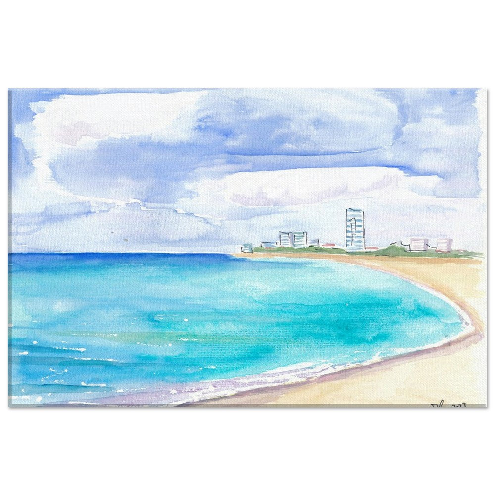 Sint Maarten Beach Strand Mullet Bay with Caribbean Waters - Limited Edition Fine Art Print - Original Painting available