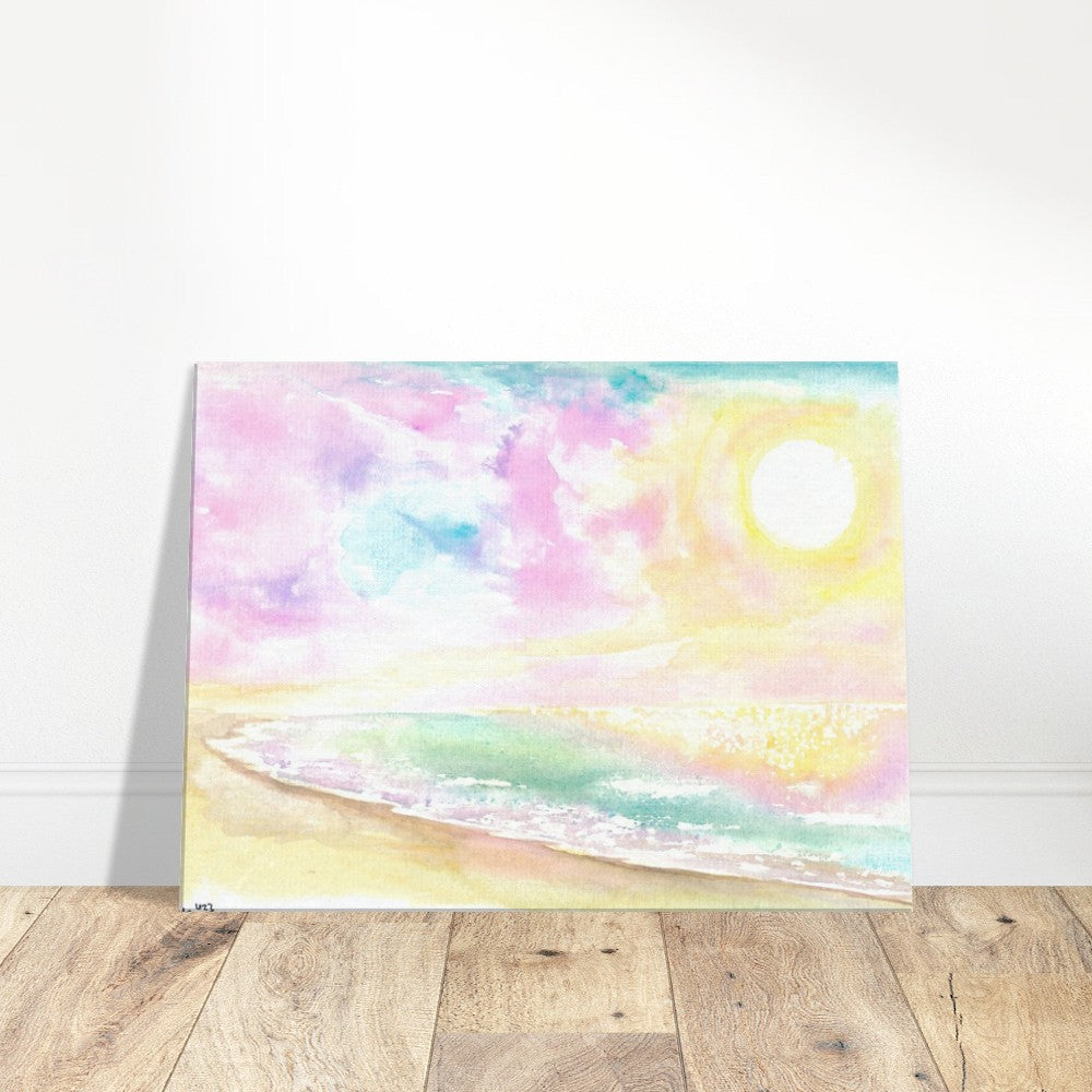 Calm Beach Morning at the Adriatic Sea in Italy - Limited Edition Fine Art Print - Original Painting available